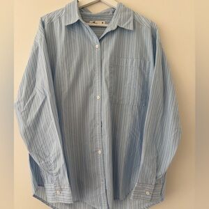 Hollister Light Blue Striped Shirt